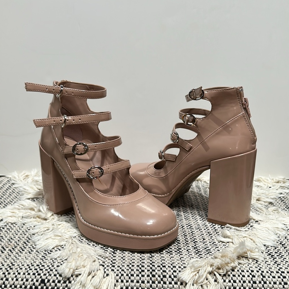 NEW GB Multi Strap Mary Jane Platform Pumps